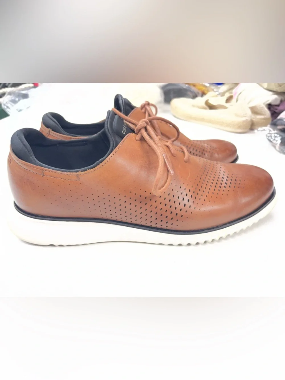 Cole‎ Haan Men's 2.Zerogrand Laser Wingtip Oxfords in British Tan